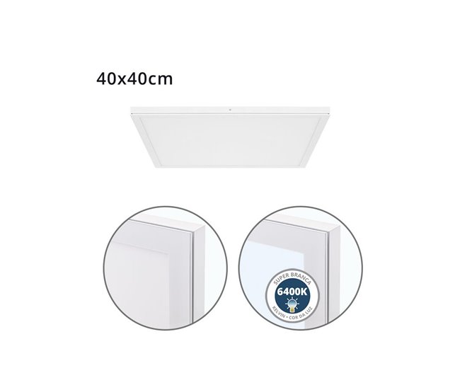 Panel Led Cuadrado Aluminio Serie Voltaire Blanco