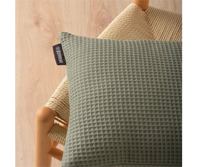 Funda de cojín Waffle Verde