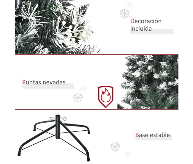 Árbol de Navidad Plástico, Acero HOMCOM, hogar - decoración Verde