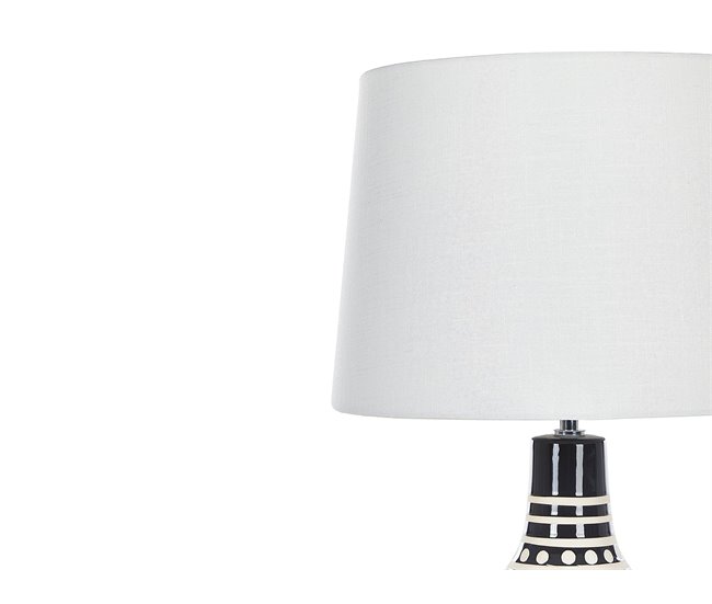 Beliani Lámpara de mesa SHEBELLE Blanco/ Beige