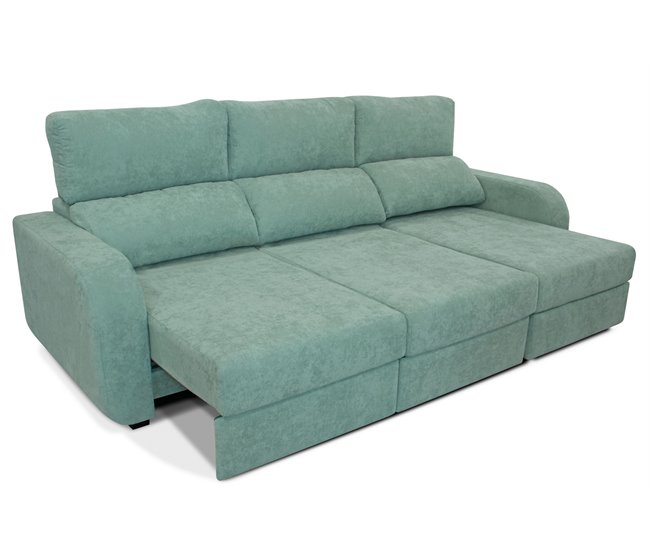 Chaise longue convertible en cama tela APRIL Verde