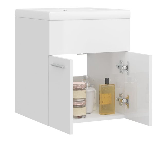 Armario Con Lavabo 42 Blanco Brillo
