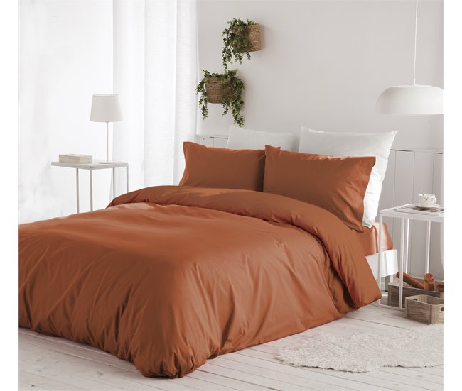 Funda nórdica de algodón CASUAL Naranja