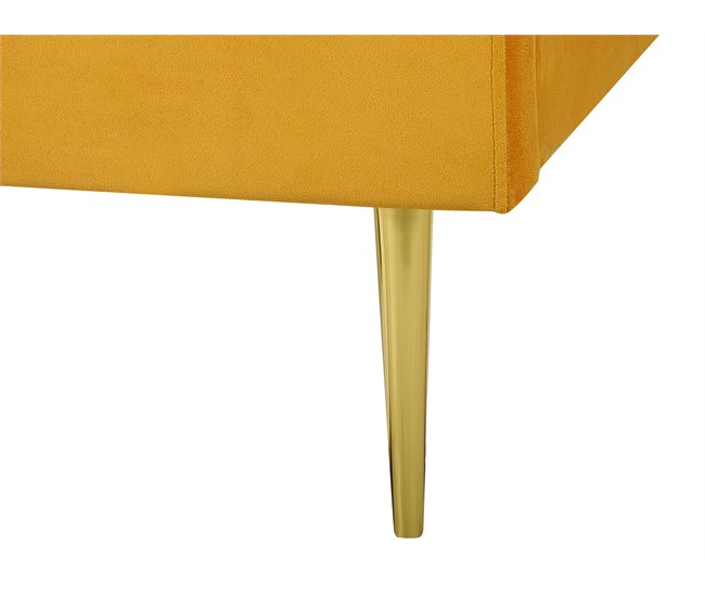 Beliani Cama Terciopelo FLAYAT 193x215 Amarillo