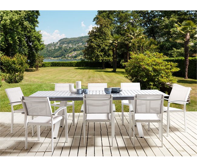 Beliani Conjunto de comedor PERETA Gris Claro