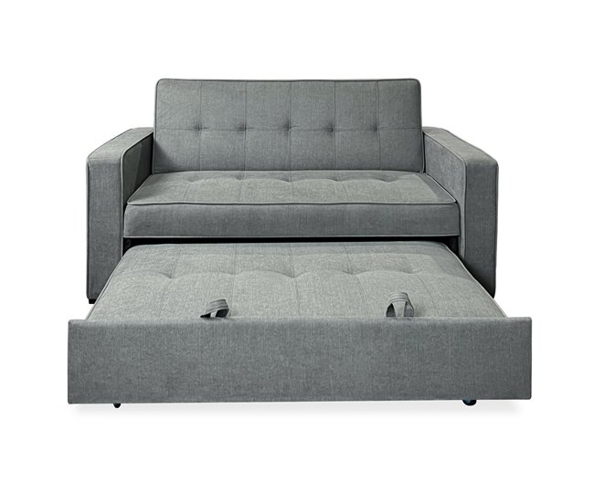 Sofá Cama de 2 Plazas modelo Vienna con Reposabrazos Gris