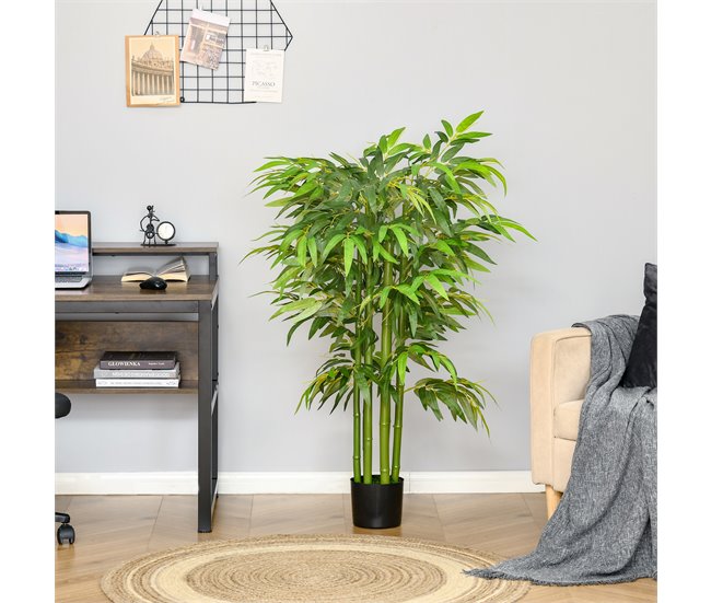 Bambú Artificial PE HOMCOM, hogar - decoración hogareña Verde