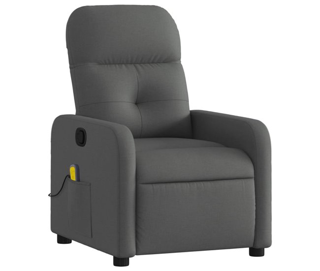 Sillón Reclinable De Masaje Gris Oscuro