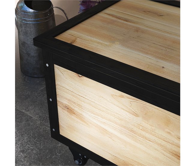 Baúl de Exterior Madera de Abeto, Acero Madera Marron