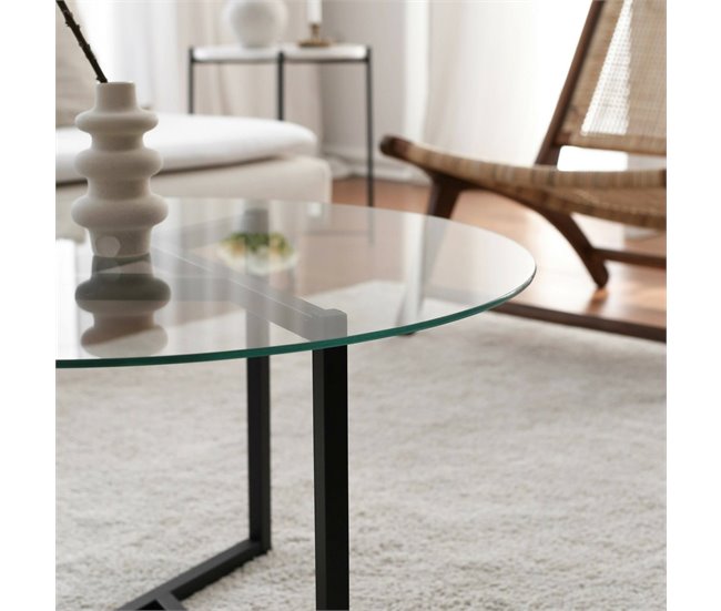 Mesa de centro metálica 75x75 Negro