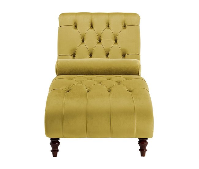Beliani Chaise longue Terciopelo MURET Mostaza