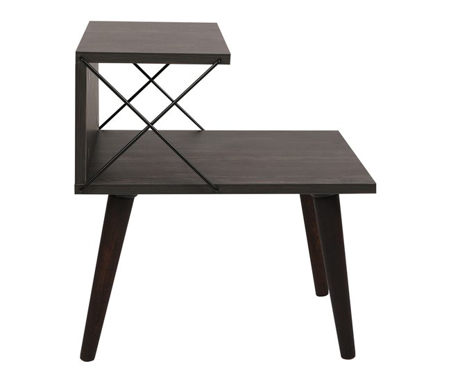 Mesa auxiliar Bergen con estante aglomerado haya [en.casa] 55x50 Antracita