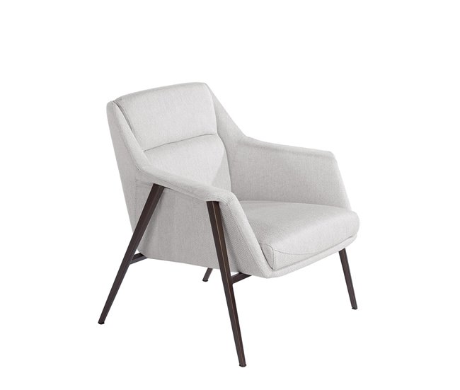ANGEL CERDA Sillón tapizado tela Natural/ Blanco