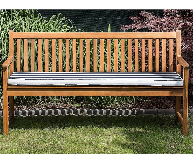 Beliani Banco Madera de acacia con certificado FSC® VIVARA 160x61 Azul Marino