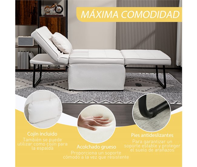 Sofá Cama Lino HOMCOM, hogar - sofás y butacas Crudo