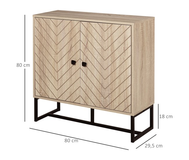 Aparador de Cocina Melamina de Madera, MDF, Metal HOMCOM Marron