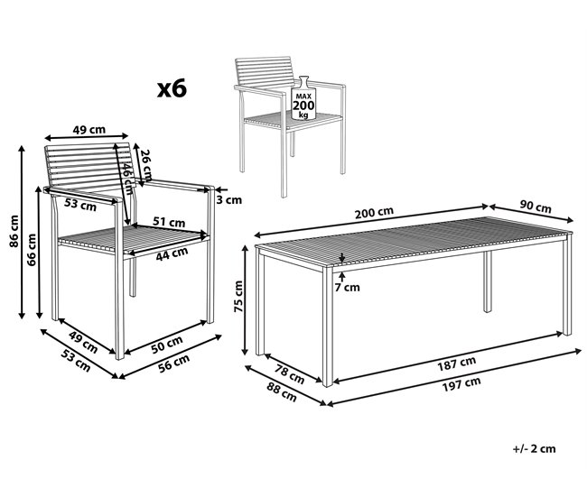 Beliani Conjunto de comedor VIAREGGIO Madera Clara
