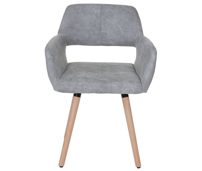 Escritorio de visita silla comedor sin ruedas diseño retro Gris