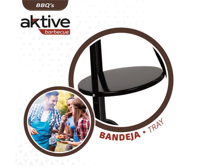 Barbacoa carbón portátil Aktive Negro
