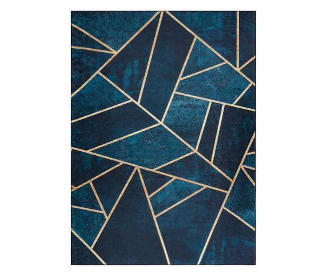 Alfombra lavable ANDRE 1173 mosaico Geométrico 80x150 Azul