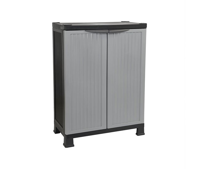 Armario de Resina Exterior Bajo con 1 Balda O91 68 Gris