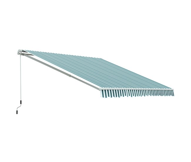 Toldo Manual Plegable Tela de poliéster, aluminio Outsunny 295x250 Verde