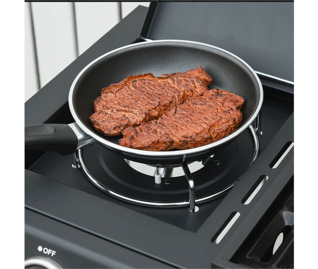 Barbacoa de Gas PP, Acero Outsunny Negro