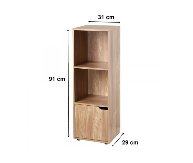 Mueble 3 estantes con una puerta Madera