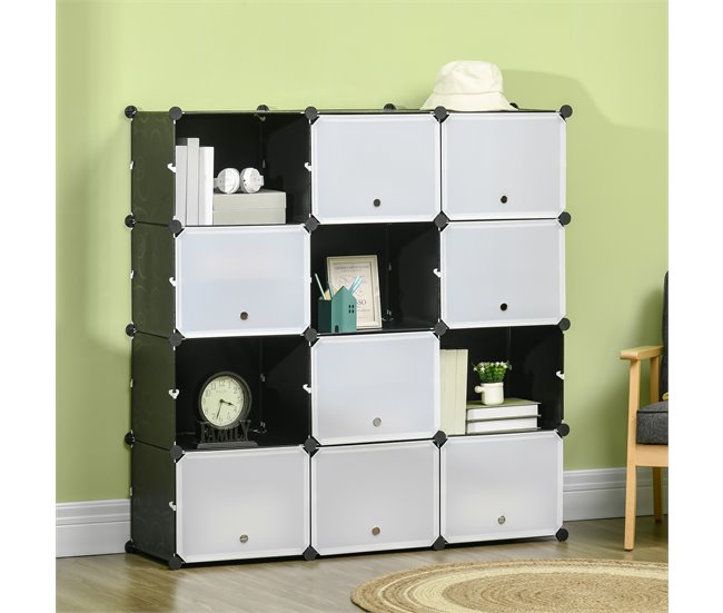 Armario Modular PP, Acero HOMCOM, hogar - muebles de dormitorio 125 Blanco