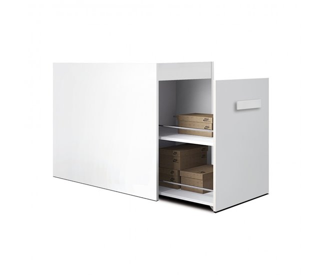 Escritorio + almacenaje 90 tirador  ABS Blanco