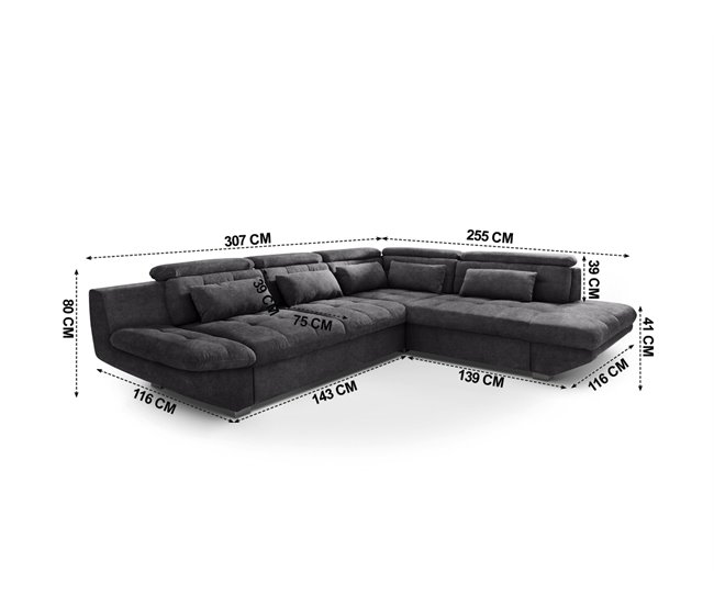 Rinconera convertible en cama ETERNITY Antracita