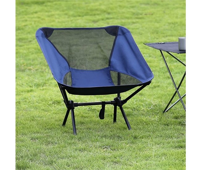 2 Sillas Plegables Camping Ultraligera Portátil Azul Marino