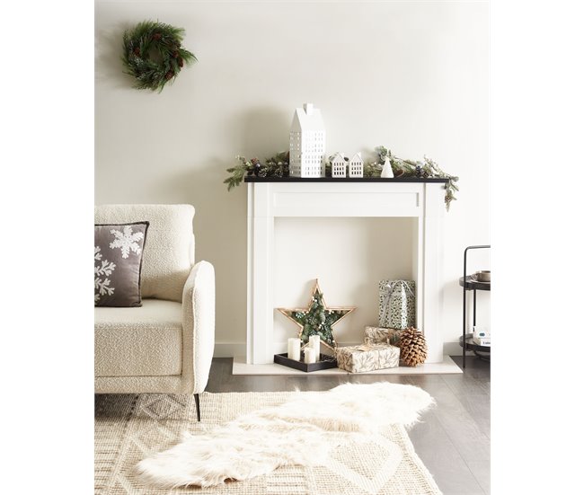 Beliani Repisa de la chimenea BAUDIN Blanco