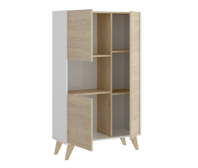 Aparador efecto madera 81 Blanco/ Madera