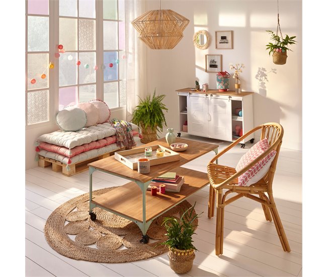 Alfombra Calada En Yute  D80Cm 80x80 Beige