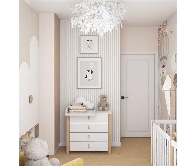 Cómoda YappyÉtude con cambiador 90 Blanco