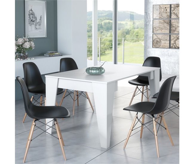 Mesa consola extensible TM 90x53 Blanco