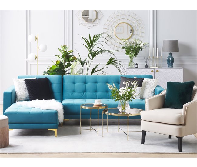 Beliani Espejo decorativo LABRIT Dorado