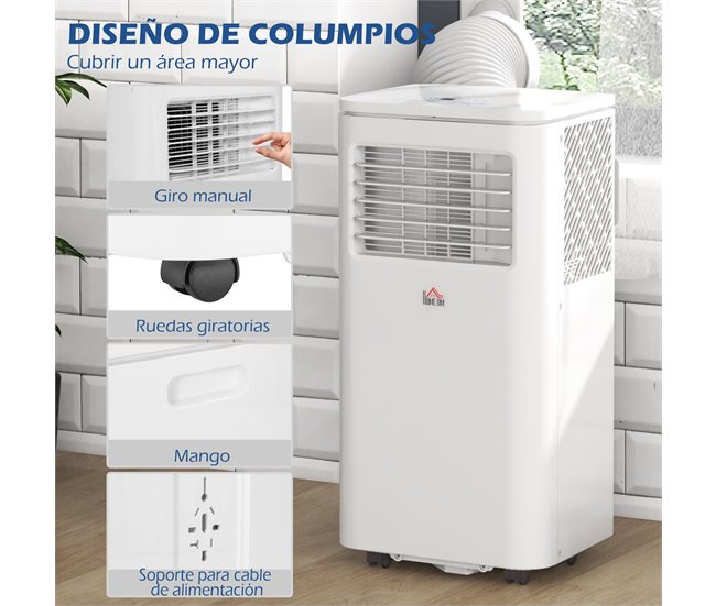 Aire Acondicionado Portátil ABS HOMCOM, hogar - climatización Blanco