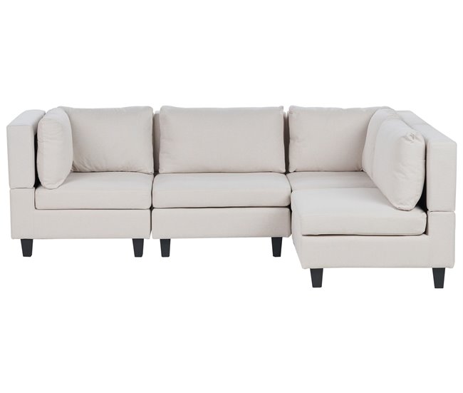 Beliani Sofá esquinero Poliéster UNSTAD Beige