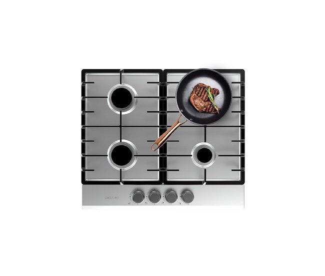 Cecotec Placa de gas Bolero Squad G 4200F Inox Negro