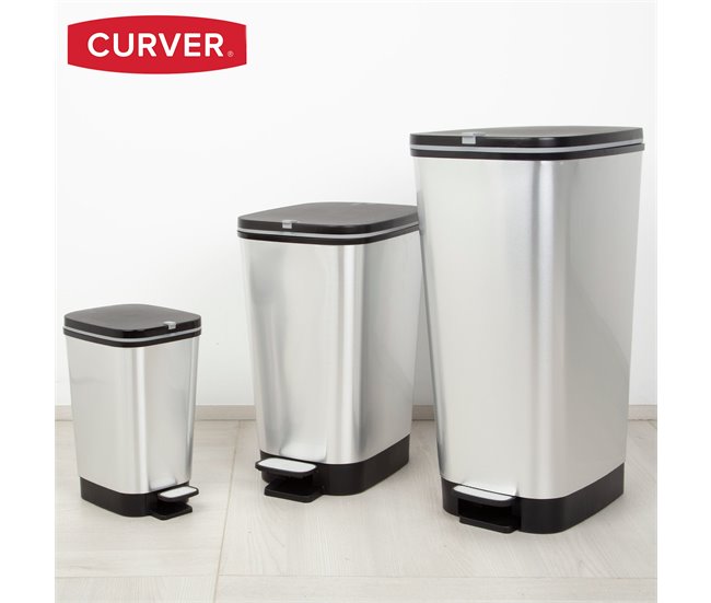 Curver Cubo de basura con pedal Chic Bin 50-60L Gris