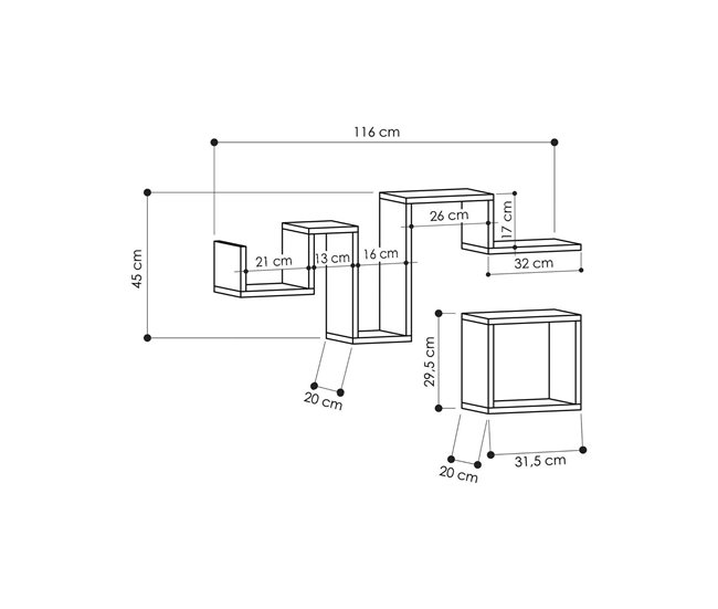 Estantes com efeito madeira 116 Madera