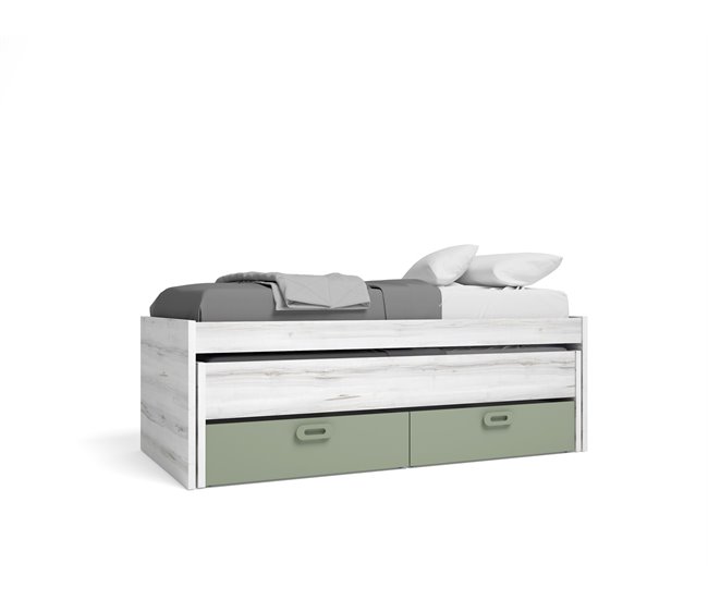 Cama nido 2 cajones MOOD 90x190cm y 90x180cm Blanco