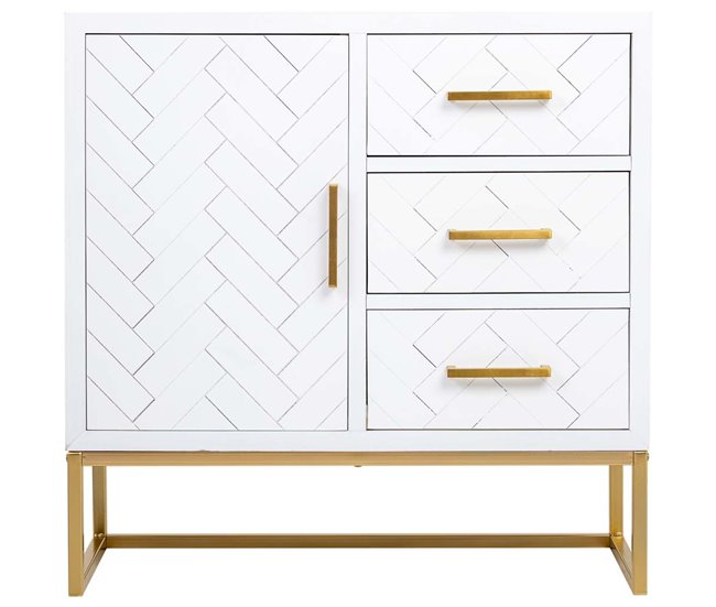 Aparador de madera y metal Blanco