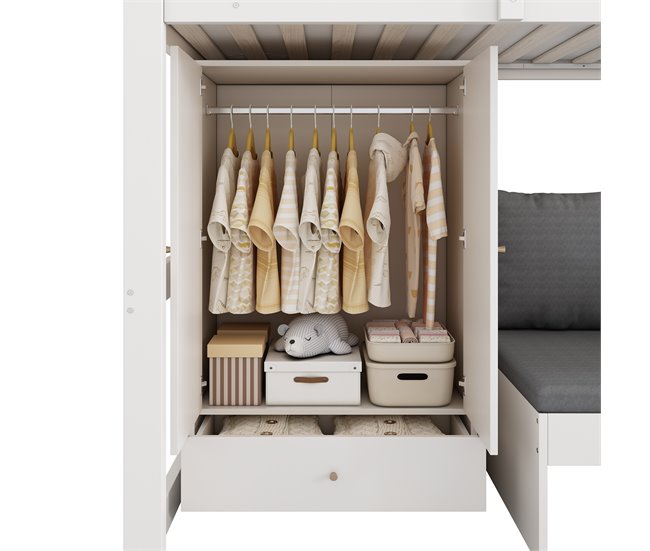 Cama alta para niños Blanco