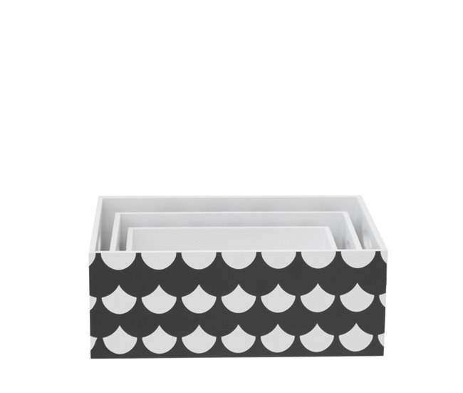 Cajas Set de 3 Blanco/ Negro