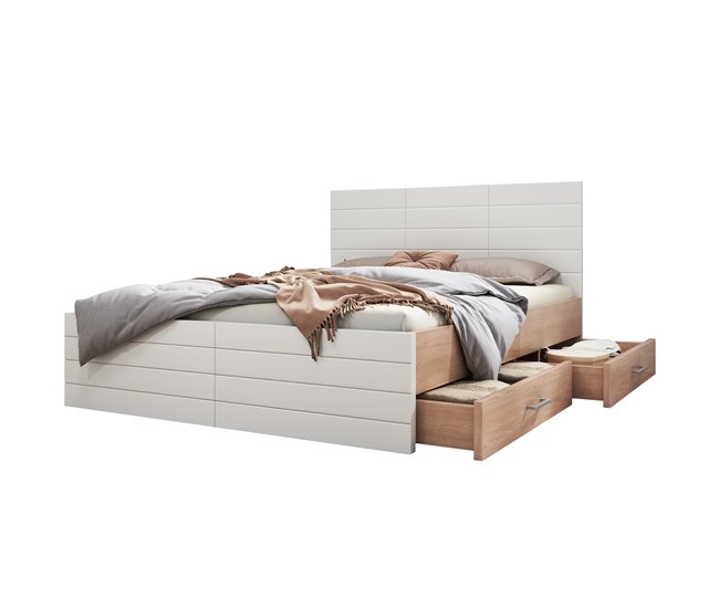 Camas de matrimonio 145x207 Blanco