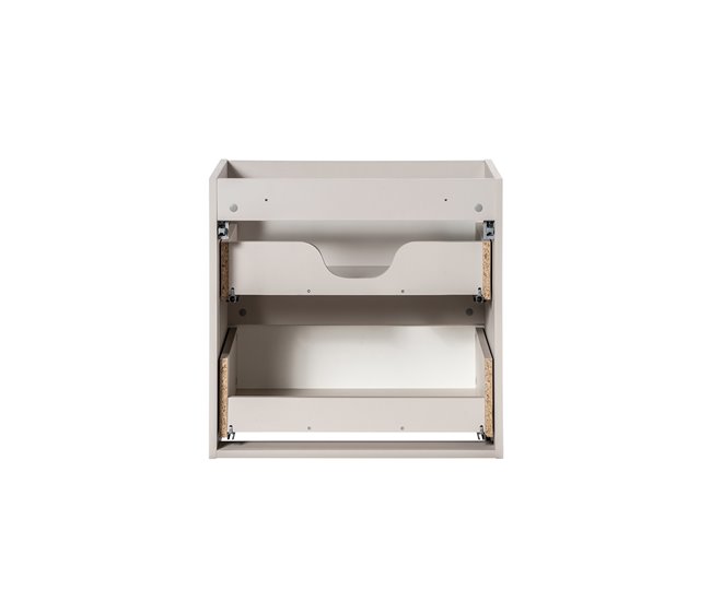 Mueble doble lavabo 4 cajones Riva 140 Blanco/ Beige