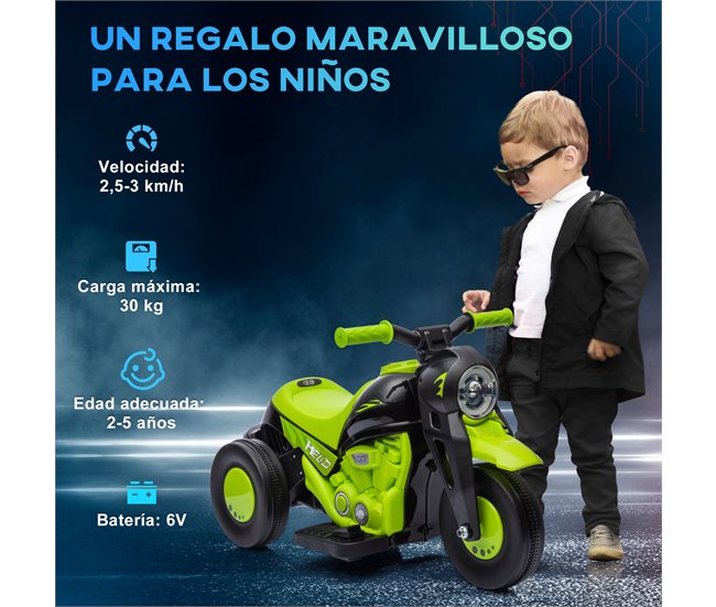 Moto Eléctrica Infantil PP, Metal AIYAPLAY Verde